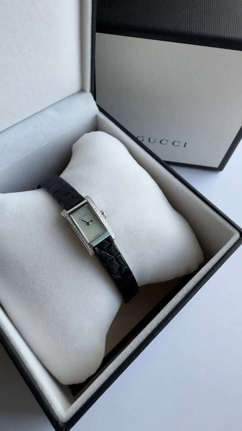 Gucci Diamond-Set Rectangular Watch