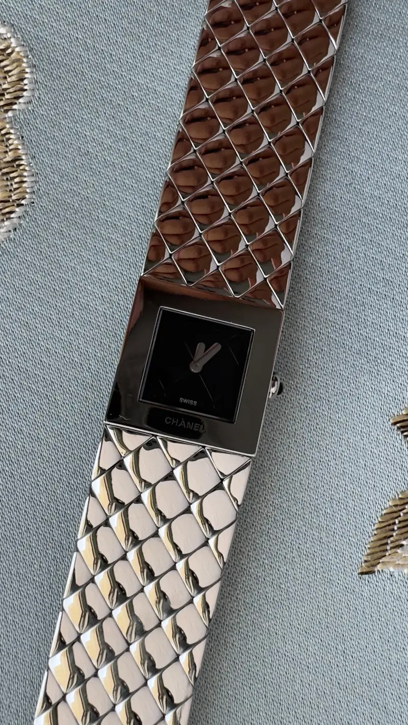 Chanel Matelassé Black Dial Watch