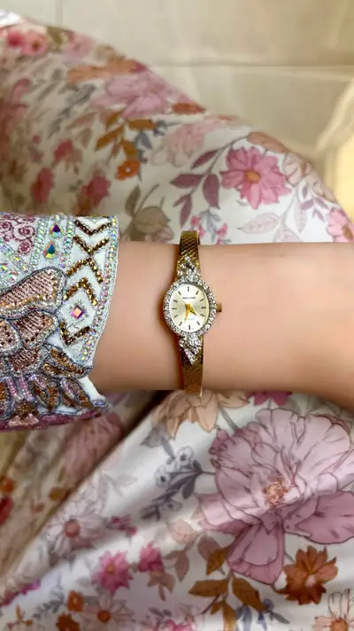 Waltham Diamond Bow-Detail Gold-Tone Bracelet Watch 7