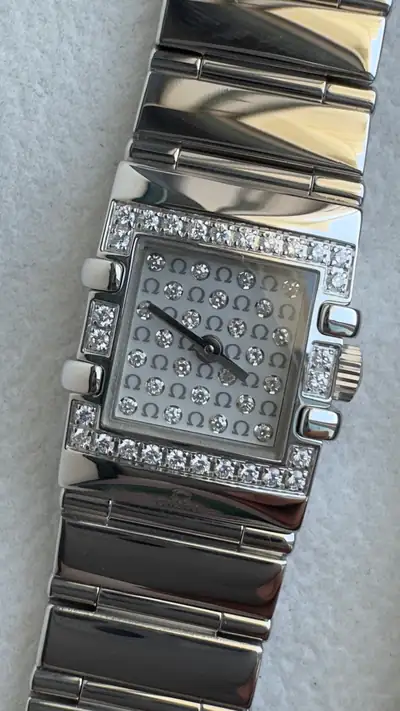 Omega Constellation Quadra Diamond-Set Square Watch 3