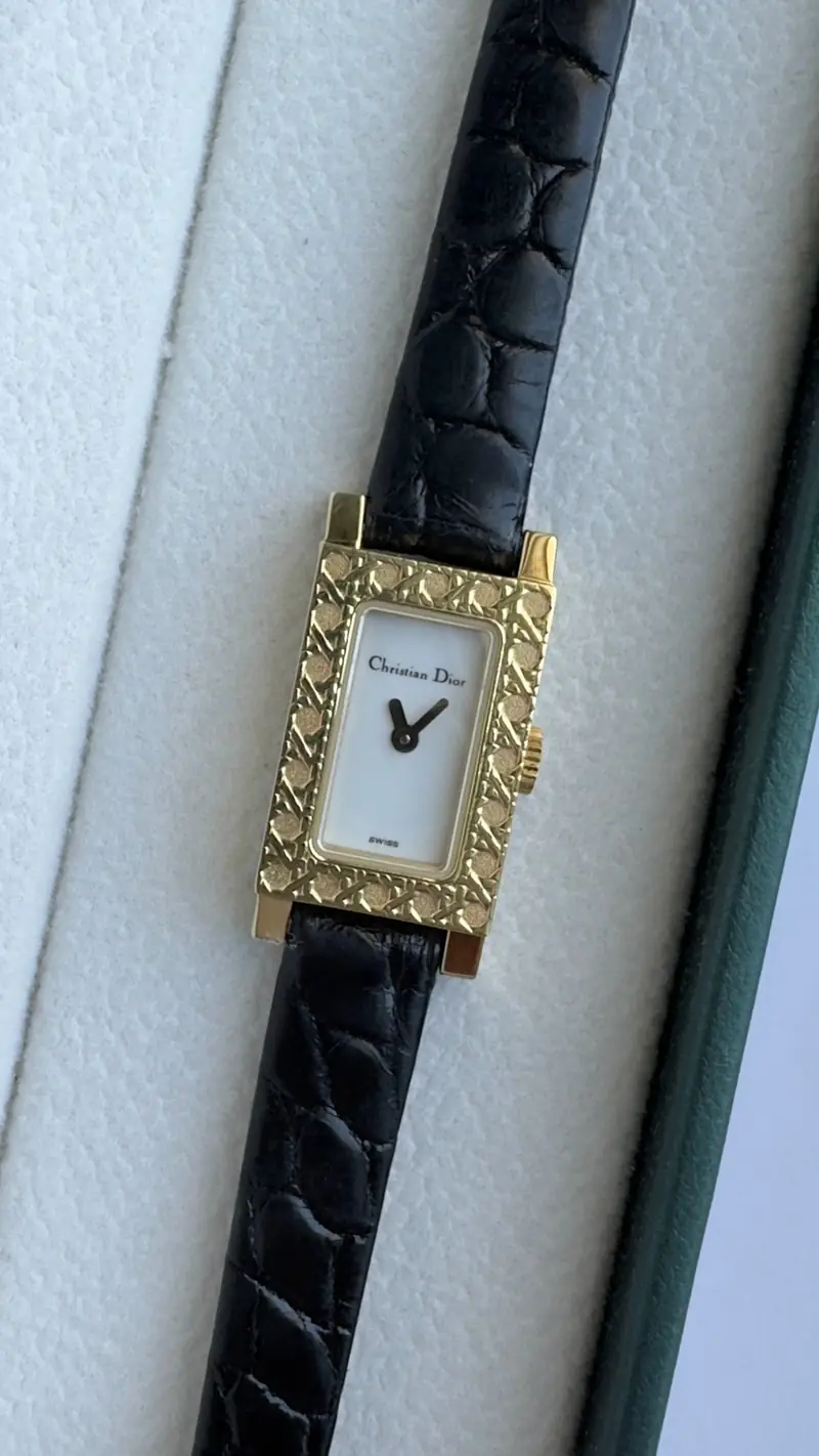 Christian Dior 18K Solid Gold Rectangular Watch — image 3