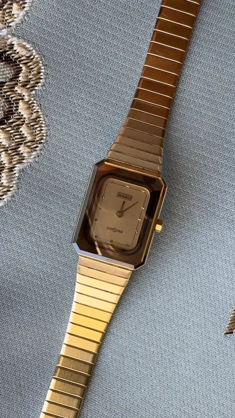 Rado Diastar Gold-Tone Rectangular Watch