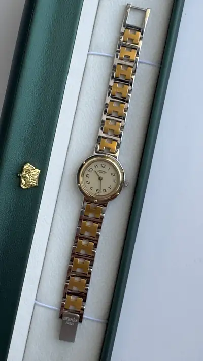 Hermès Two-Tone H-Link Vintage Watch 5