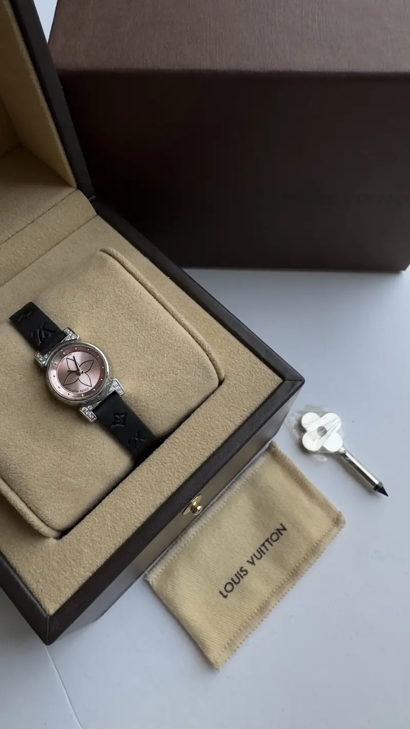 LV watch with pink dial