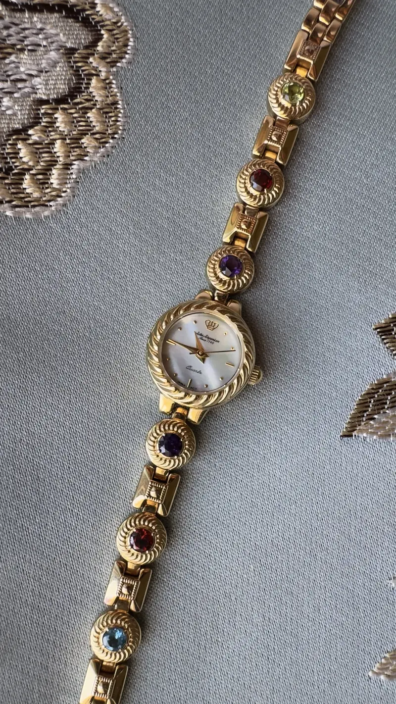 Jules Jurgensen Ladies Watch with Mother-of-Pearl Dial & stone Bracelet
