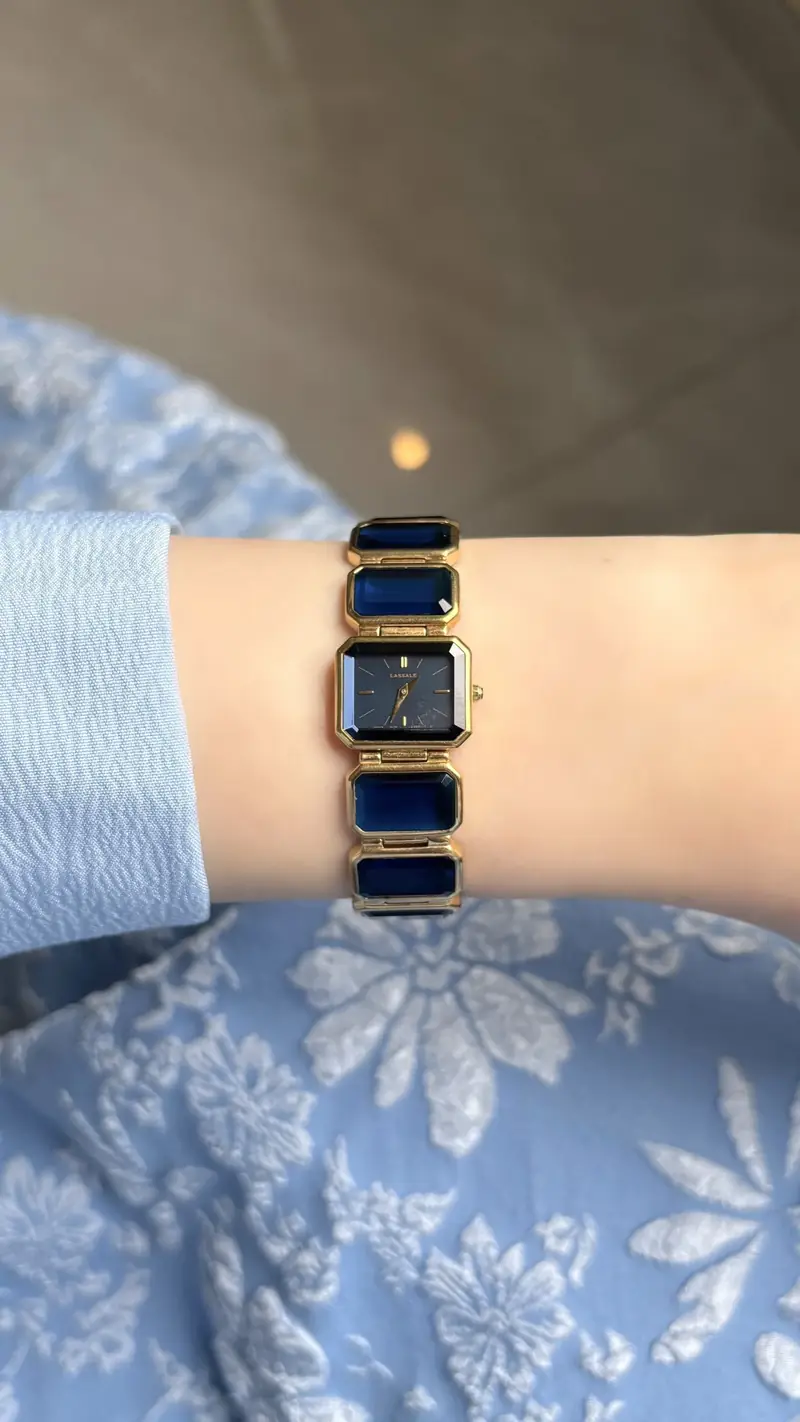 Elegant Seiko Lassale Vintage Ladies Watch with Blue Stone Bracelet — image 6