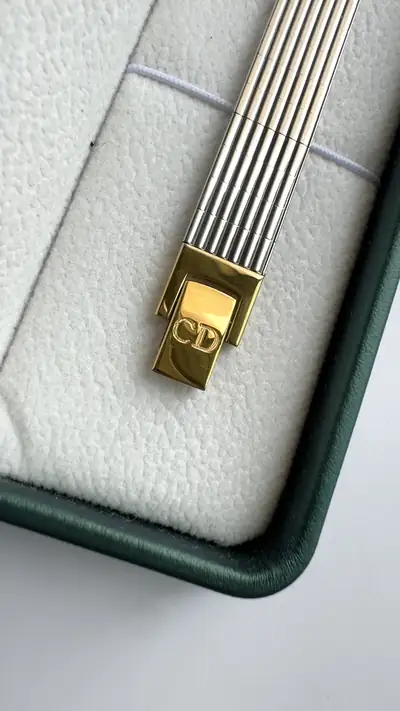 Elegant Christian Dior Blue Dial Watch with Gold Case 6