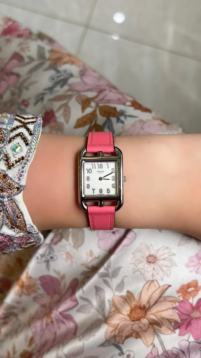 Hermes Cape Cod Pink Strap with Silver-Toned Case — image 7