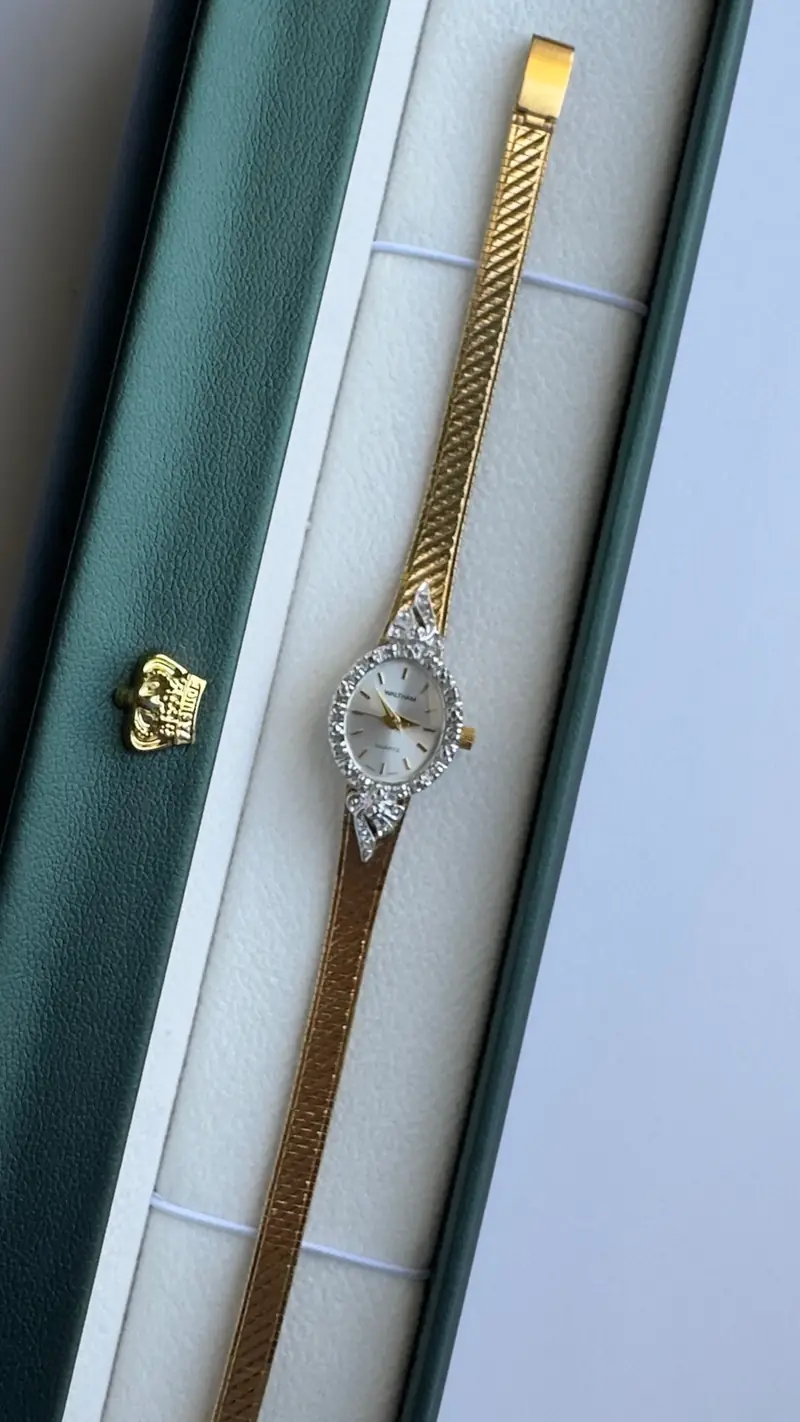 Waltham Diamond Bow-Detail Gold-Tone Bracelet Watch — image 5