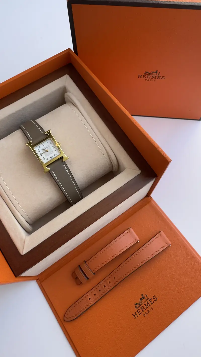 Iconic Hermès Mini H Diamond Dial Watch