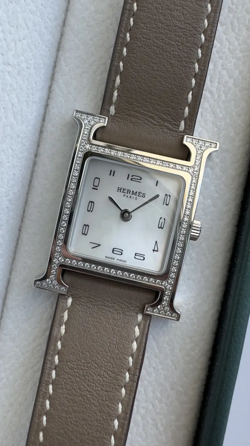 Distinctive Hermès Small Diamond H Case Watch — image 2