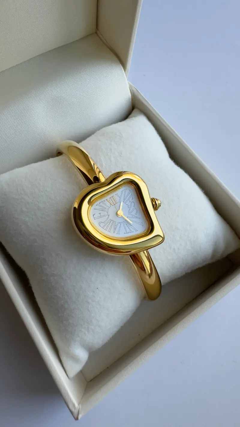 Yves Saint Laurent Heart-Shaped Gold-Tone Bangle Watch — image 2