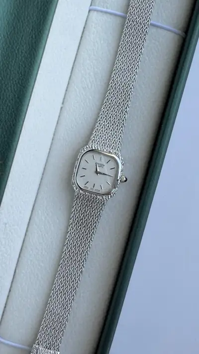 Citizen Square Silver-Tone Mesh Watch 4