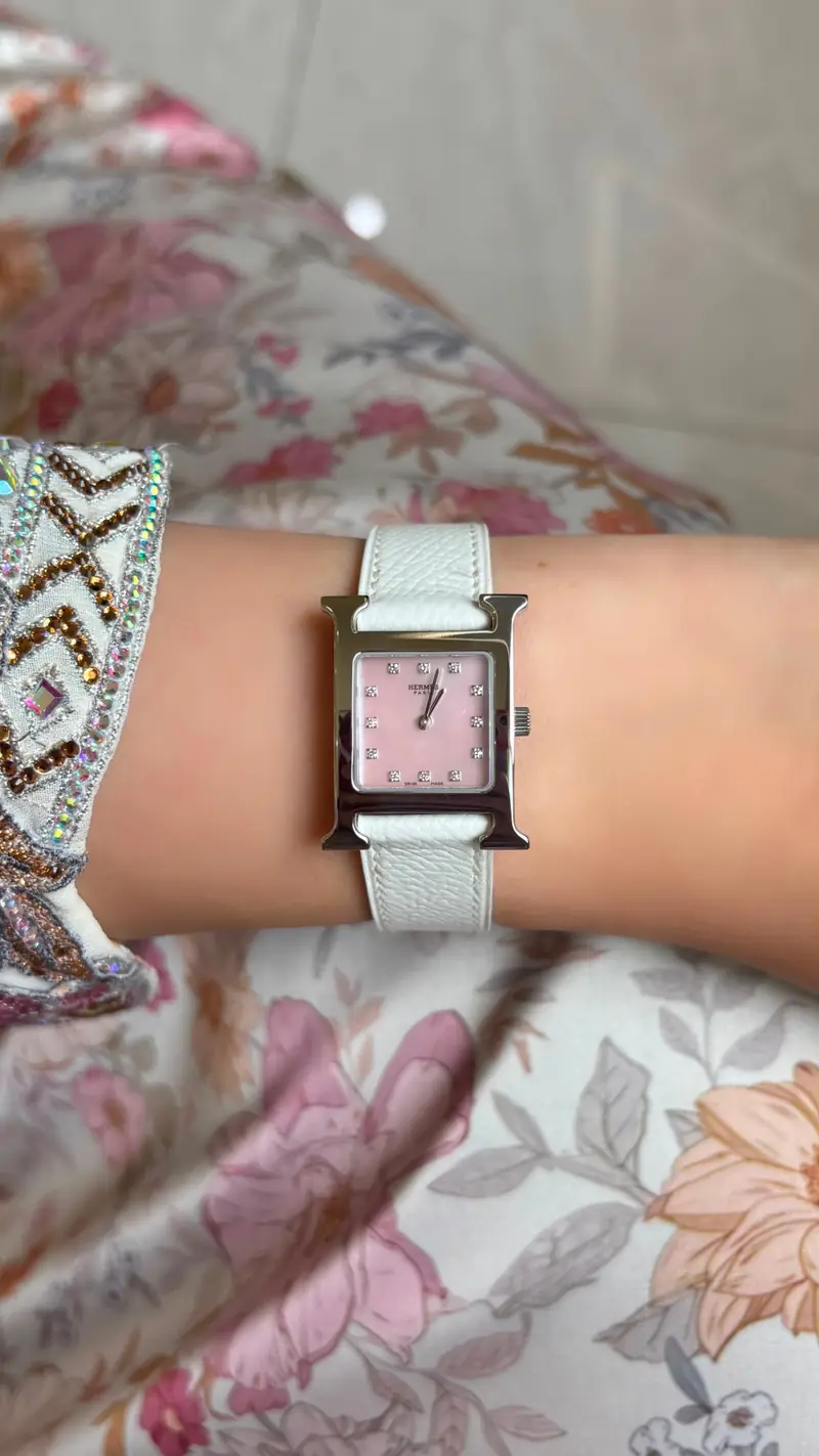 Hermès H Watch Small Model Pink Diamond Dial — image 8