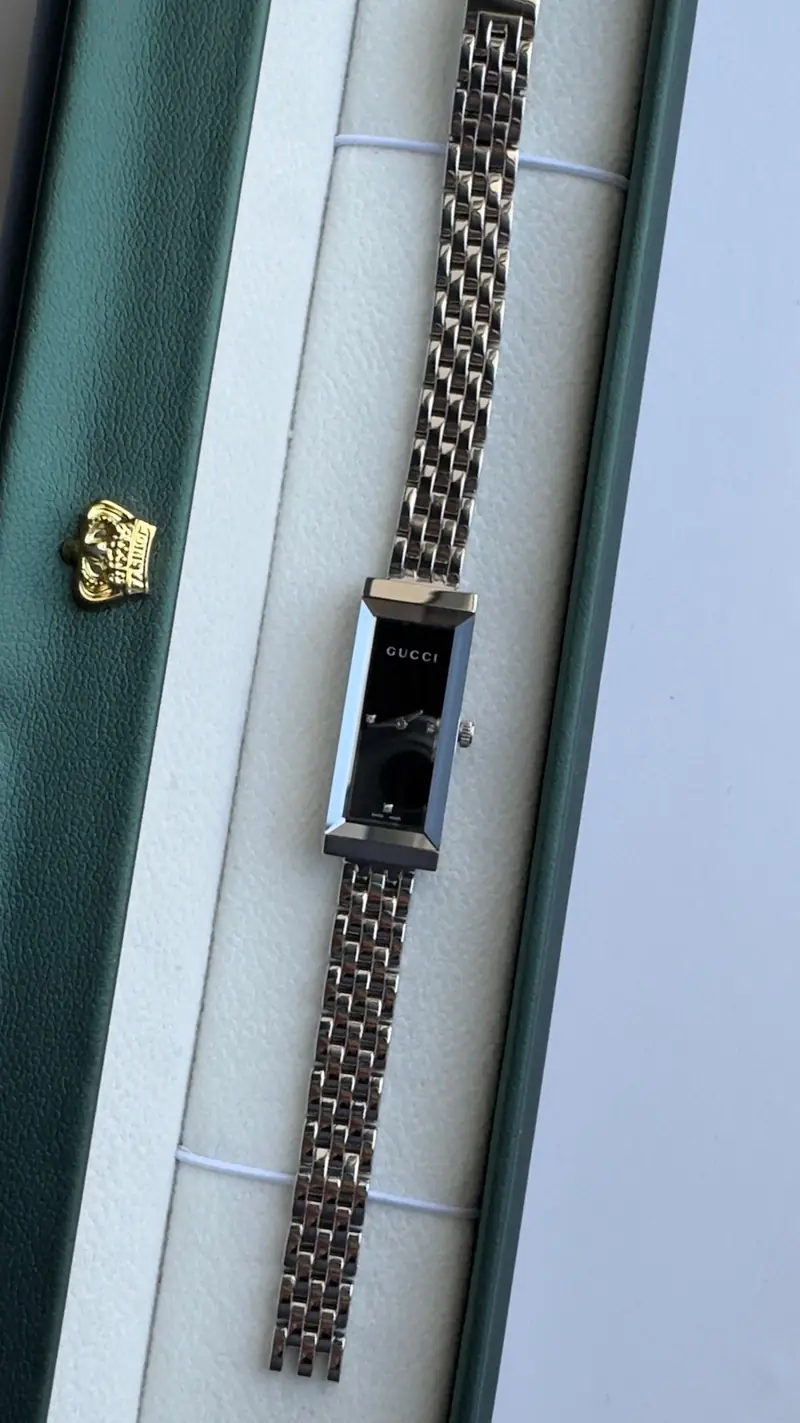Gucci G-Frame Black Dial Diamond Marker Bracelet Watch — image 5