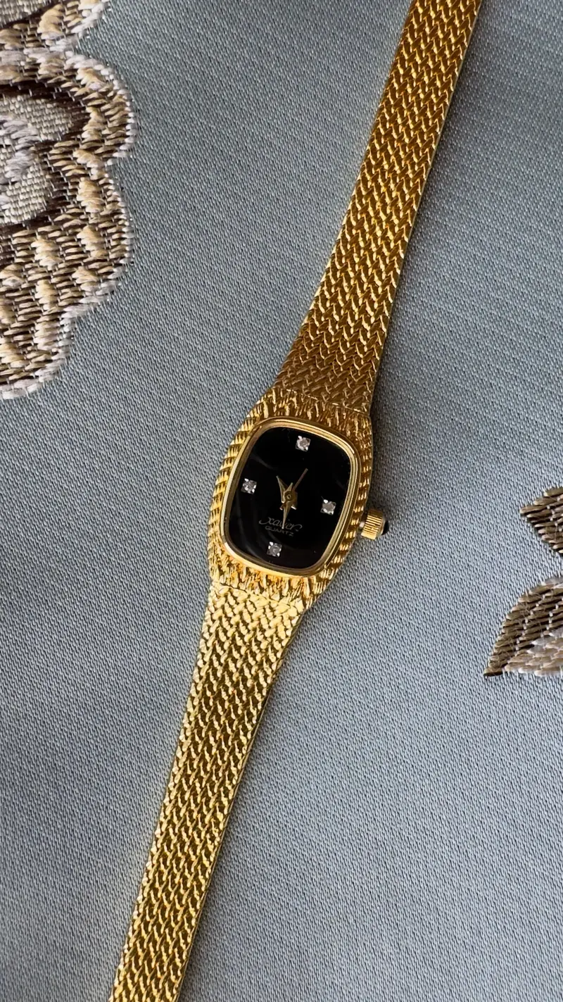 Xavier Black Dial Diamond Bracelet Watch