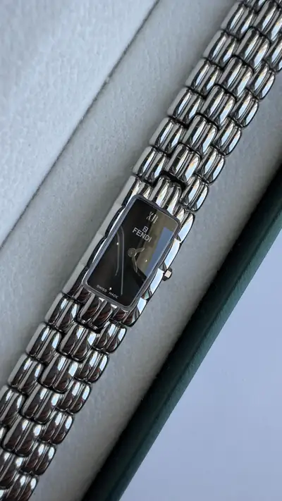 Fendi Sculpted Bracelet Watch with Dark Dial 7