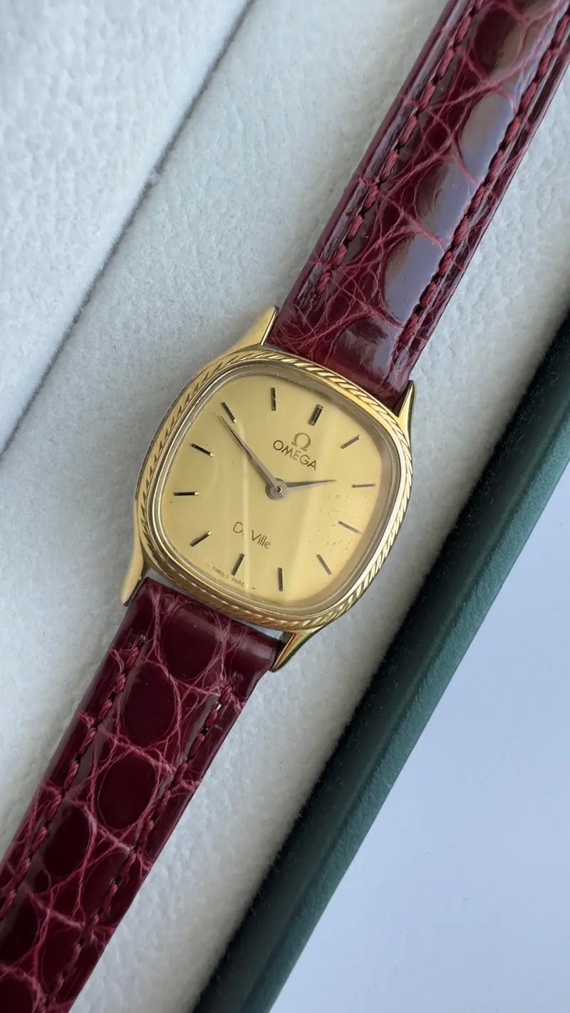 Omega De Ville Gold-Tone Cushion Case Watch — image 6