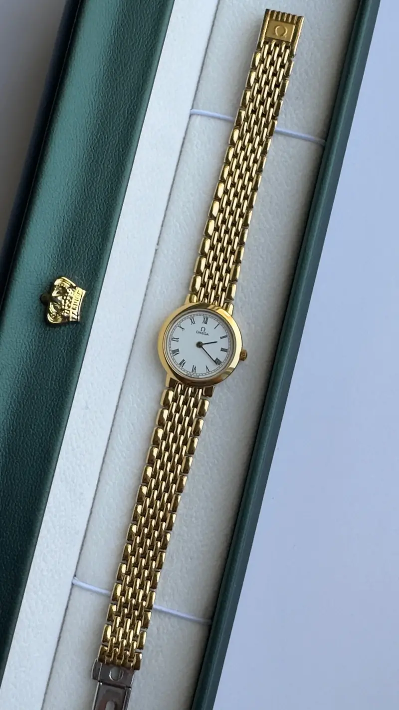 Omega Roman Numeral Gold-Tone Bracelet Watch — image 5