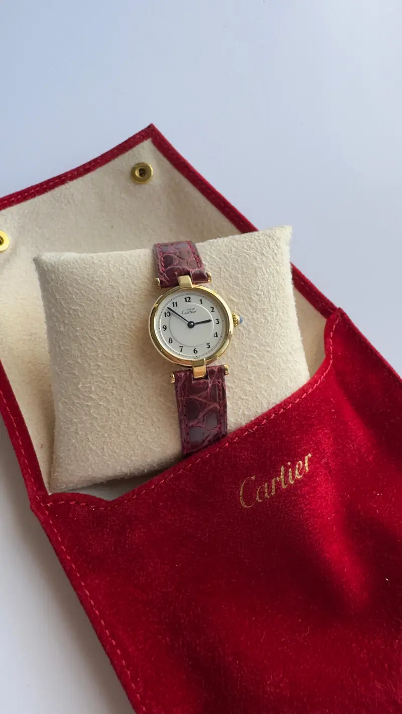 Cartier Must de Cartier Burgundy Strap Watch
