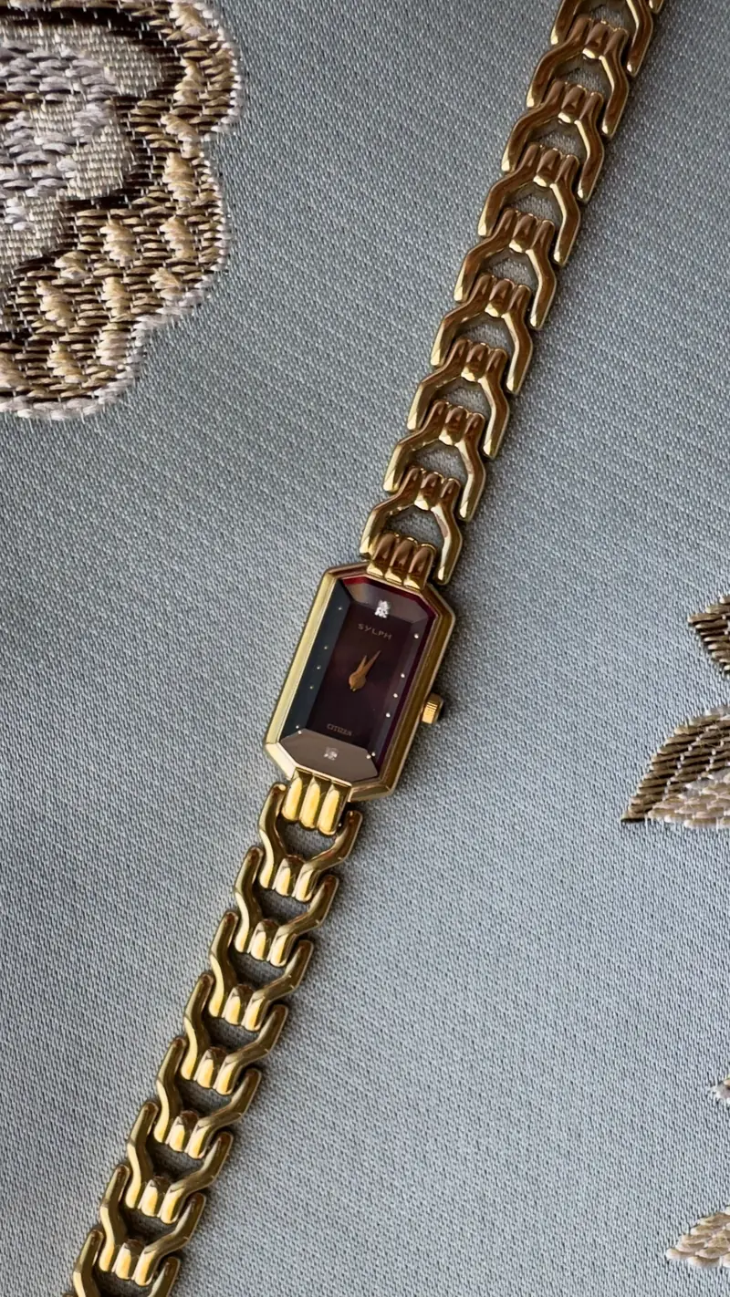 Citizen Sylph Rectangular Gold-Tone Watch