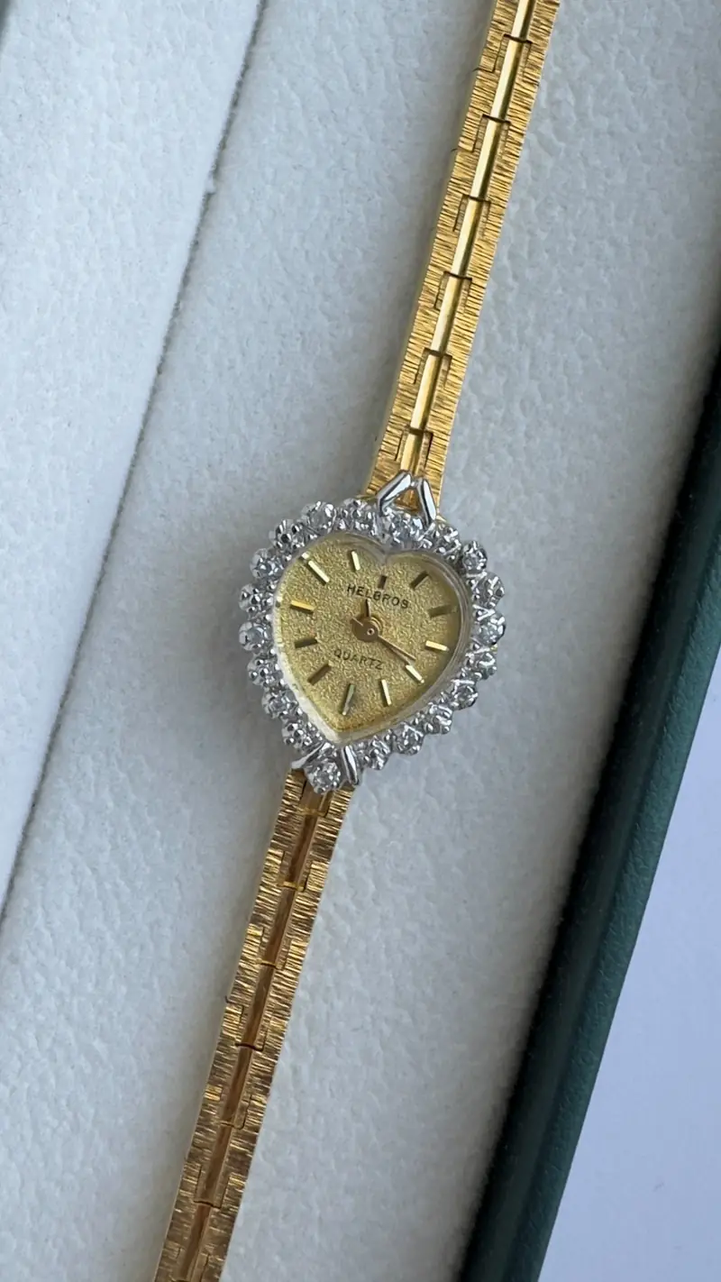 Helbros Heart-Shaped Gold-Tone Watch — image 3