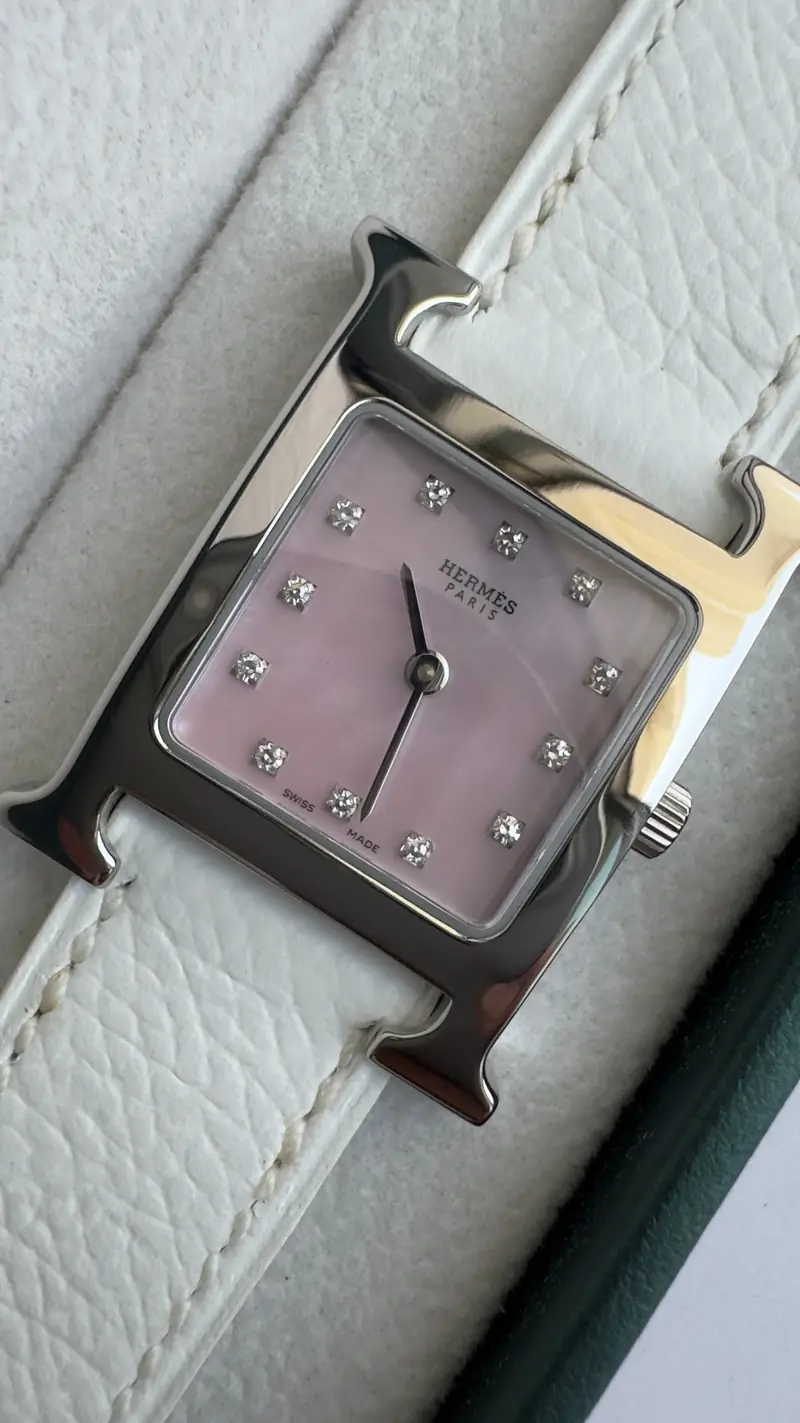 Hermès H Watch Small Model Pink Diamond Dial — image 2