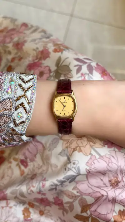 Omega De Ville Gold-Tone Cushion Case Watch 7