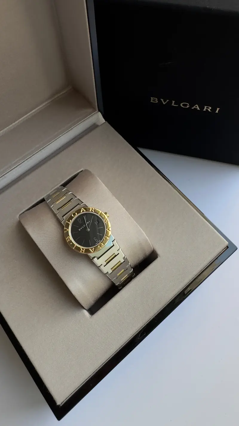 Bulgari Two-Tone Black Dial Watch