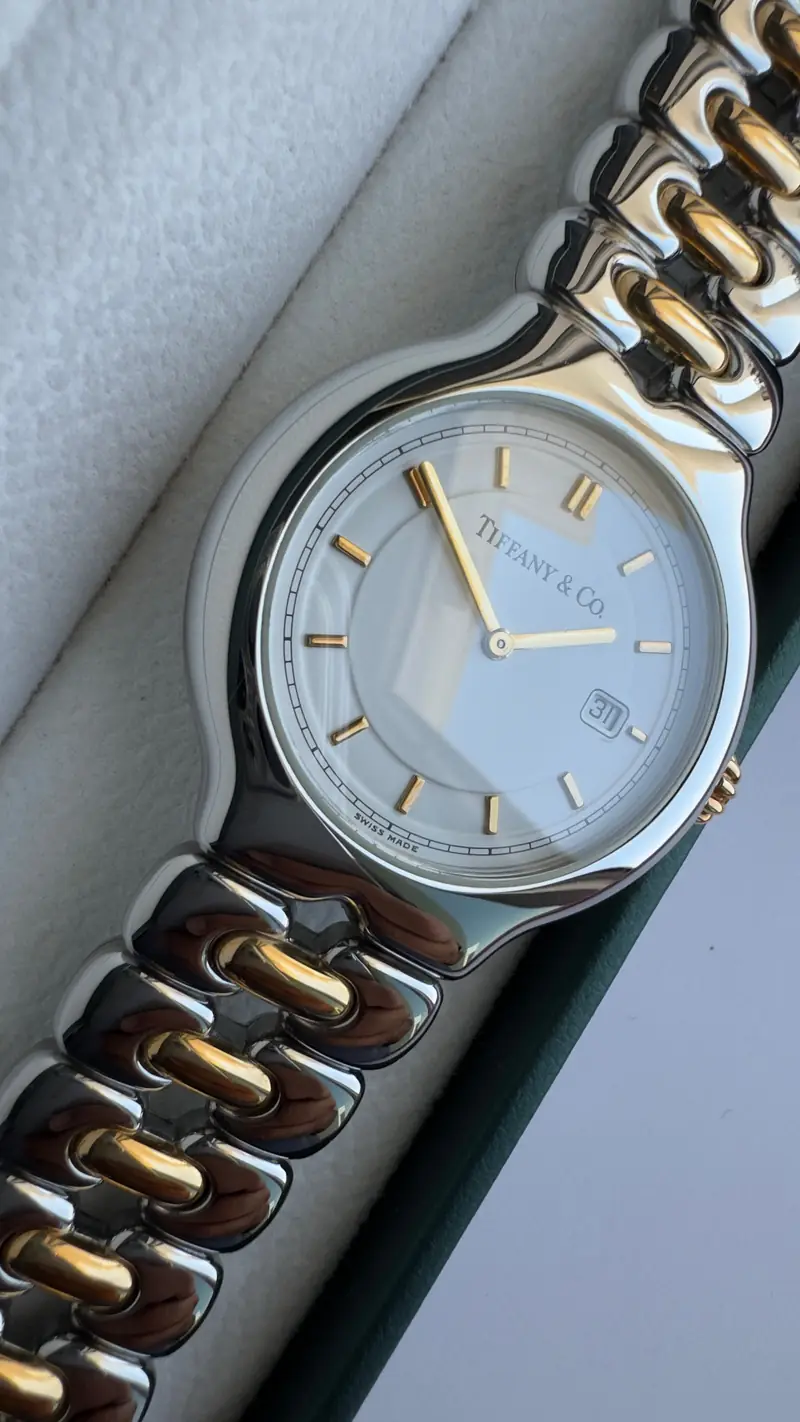 Tiffany & Co. Large Two-Tone Sculpted Bracelet Watch — image 7
