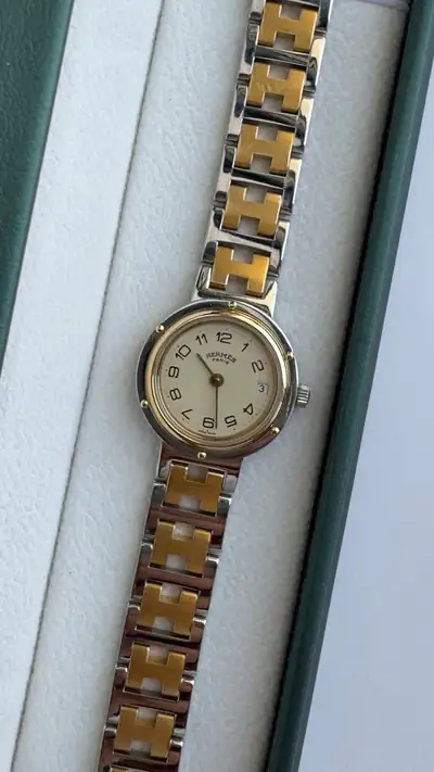 Hermès Two-Tone H-Link Vintage Watch 4