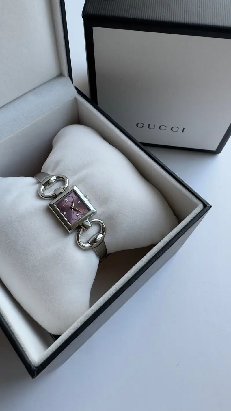 Gucci Purple Dial Bangle Watch
