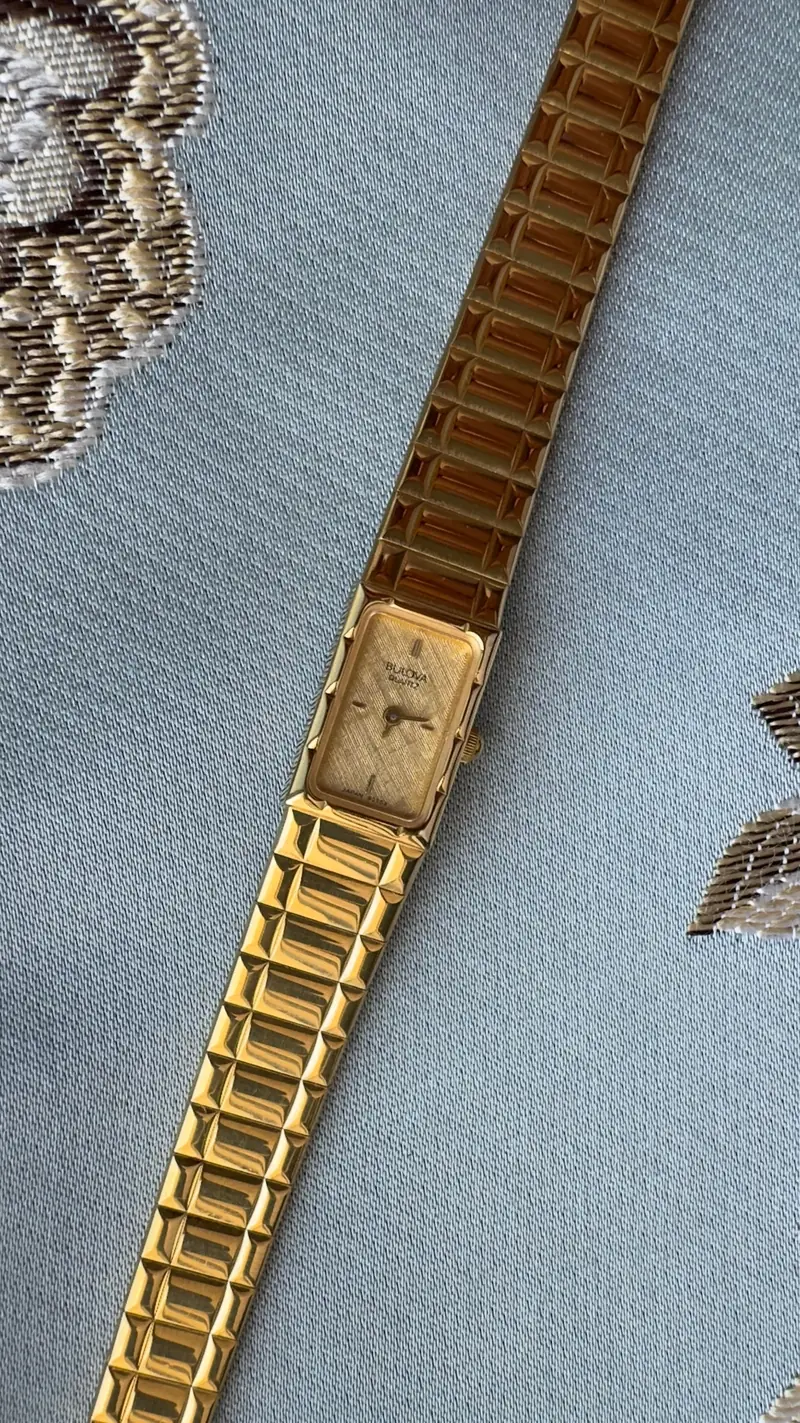 Bulova Vintage Gold-Tone Rectangular Watch