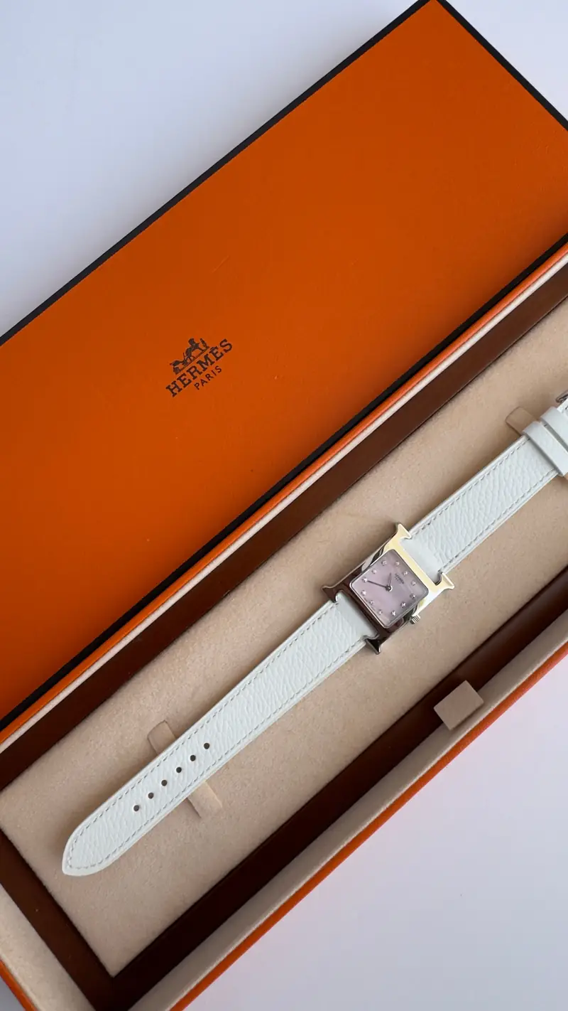 Hermès H Watch Small Model Pink Diamond Dial