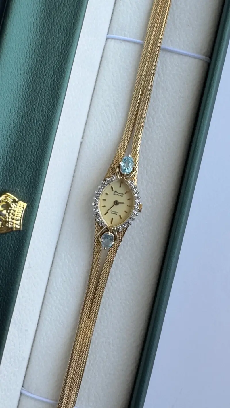 Dufonte Aquamarine Marquise Mesh Bracelet Watch — image 4