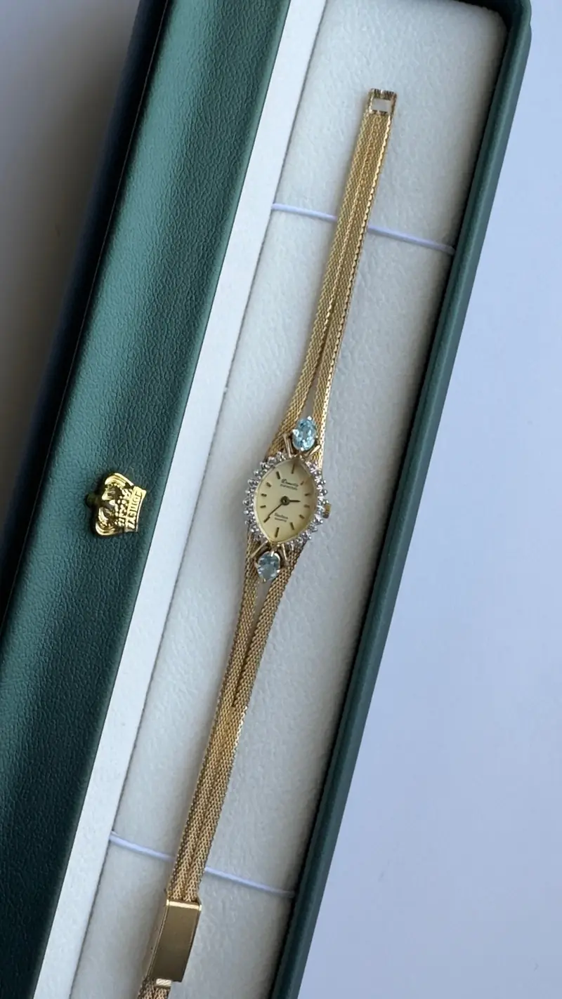 Dufonte Aquamarine Marquise Mesh Bracelet Watch — image 5