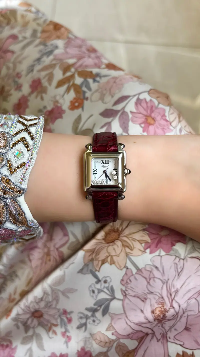 Chopard Happy Sport Square Burgundy Strap Watch — image 8