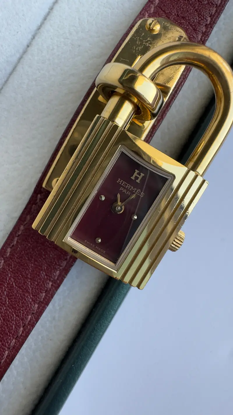 Hermès Kelly Gold-Tone Padlock Watch — image 4