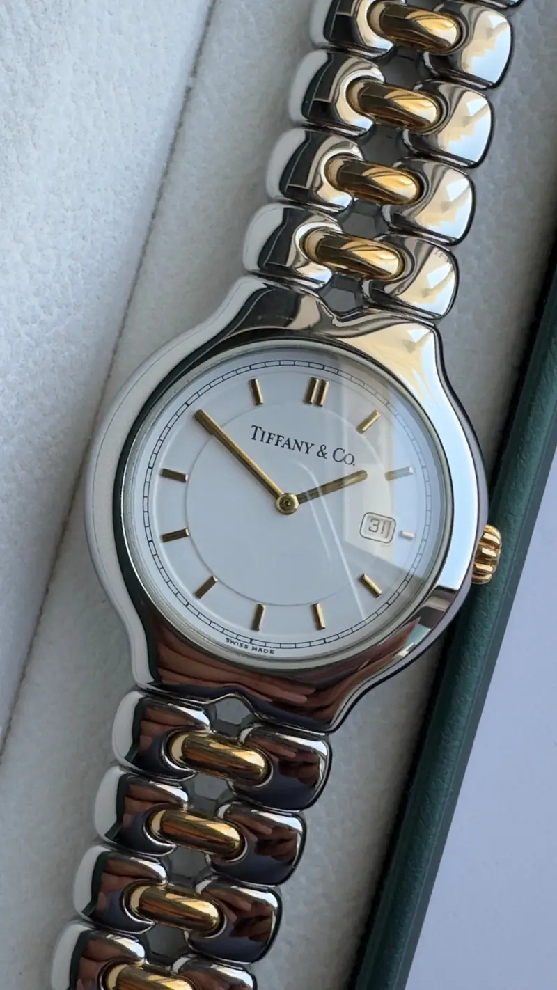 Tiffany & Co. Large Two-Tone Sculpted Bracelet Watch — image 3