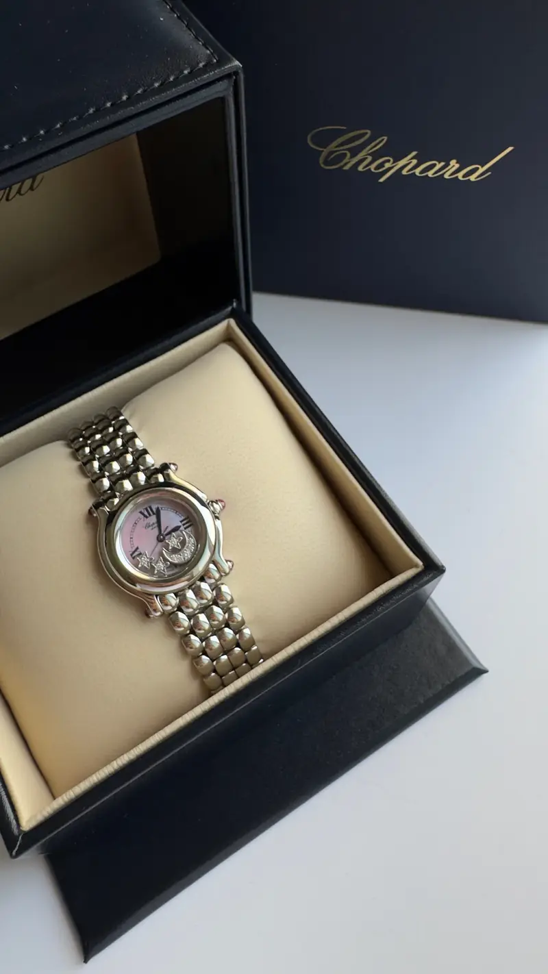 Chopard Pink Happy Sport Moon & Stars Watch