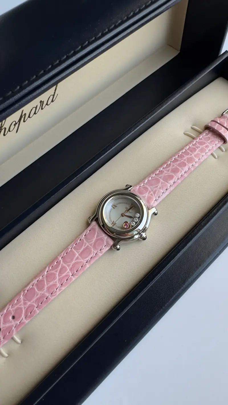 Chopard Happy Sport Pink Heart Diamond Watch