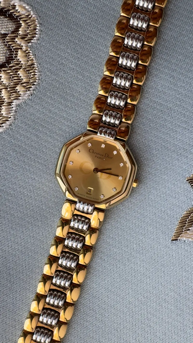 Christian Dior Two-Tone Diamond Vintage Watch