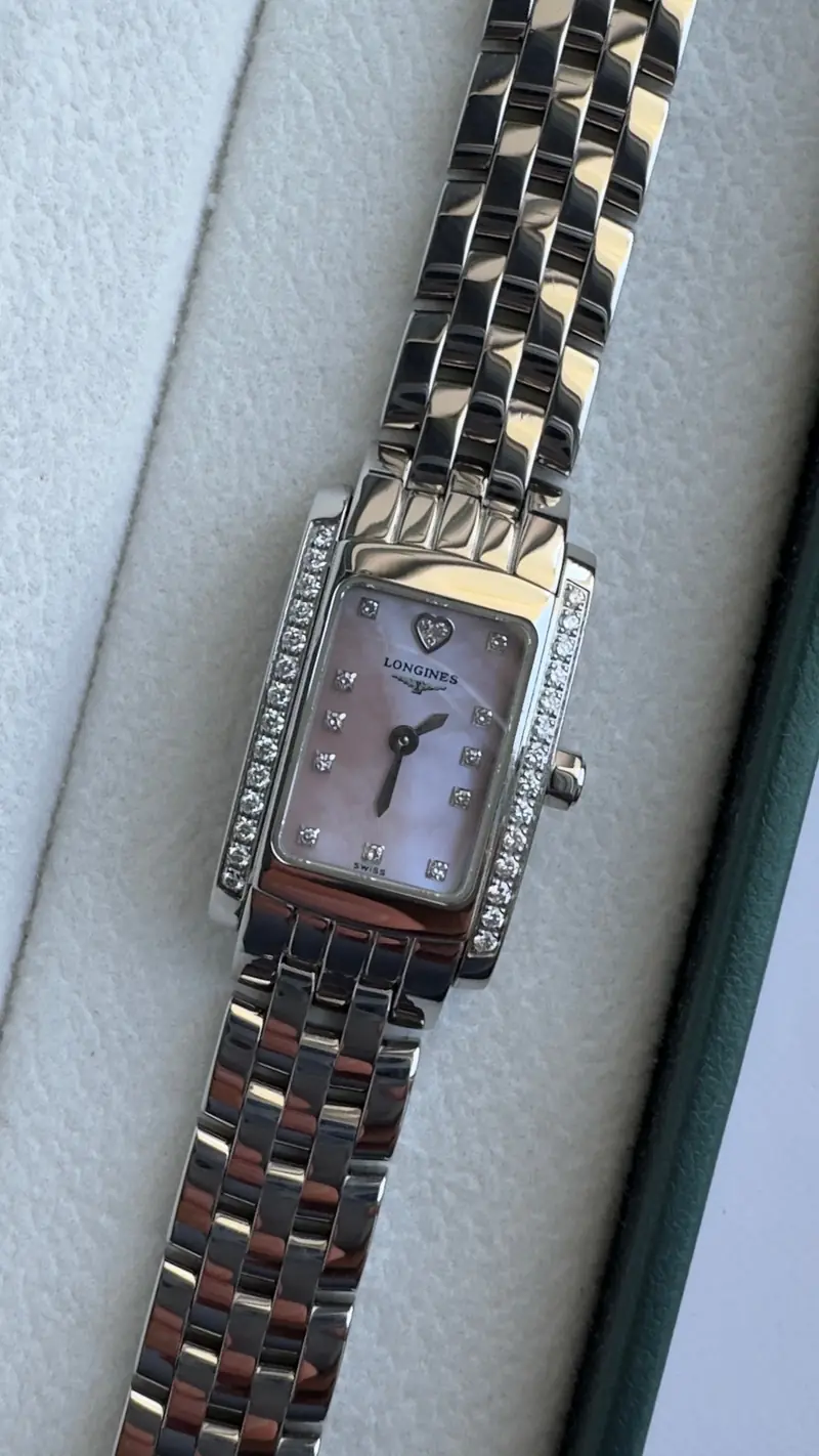 Longines Diamond-Set Pink Mother-of-Pearl Rectangular Watch — image 2