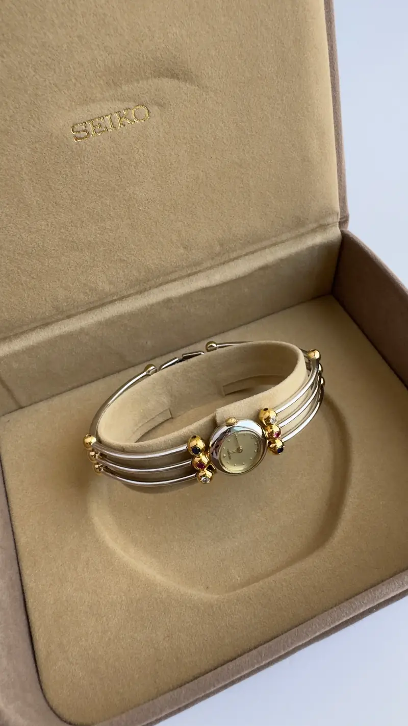 Seiko Gemstone Accent Bangle Watch