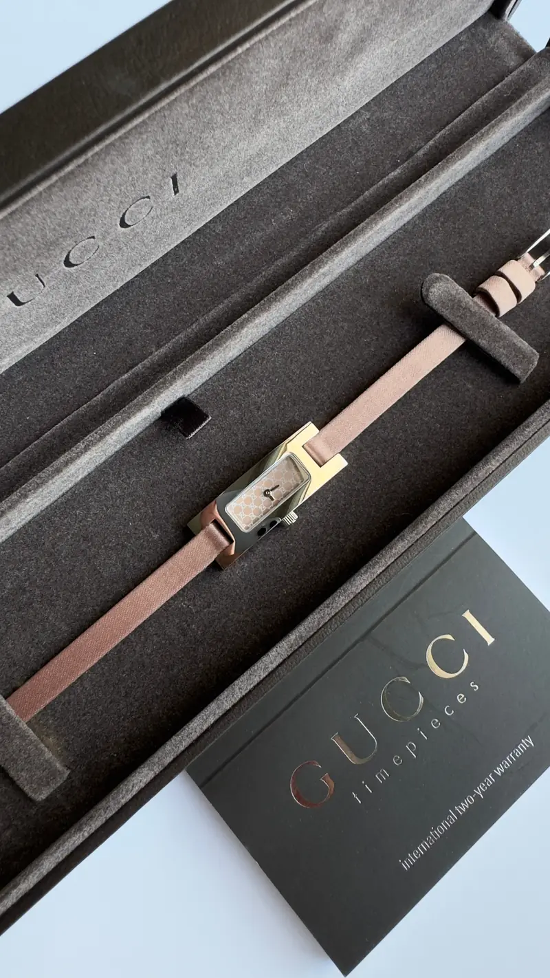 Gucci GG Monogram Taupe Strap Watch