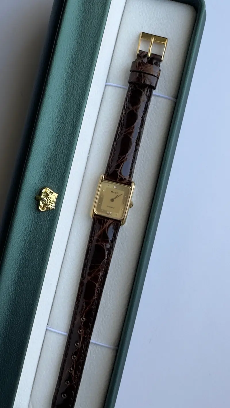 Rado Rectangular Gold-Tone Diamond Marker Watch — image 5