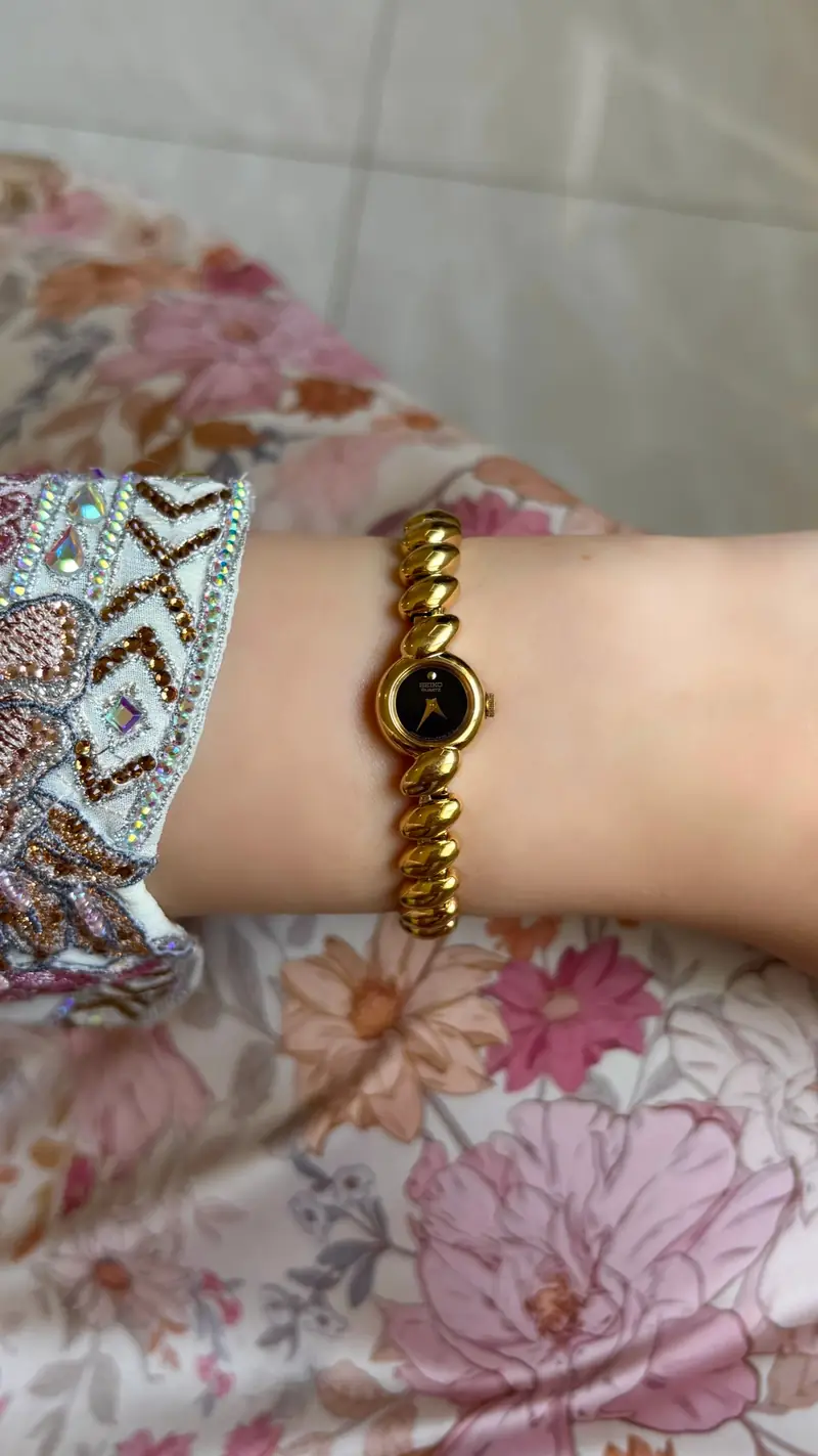 Seiko Gold-Tone Sculpted Bracelet Watch — image 6