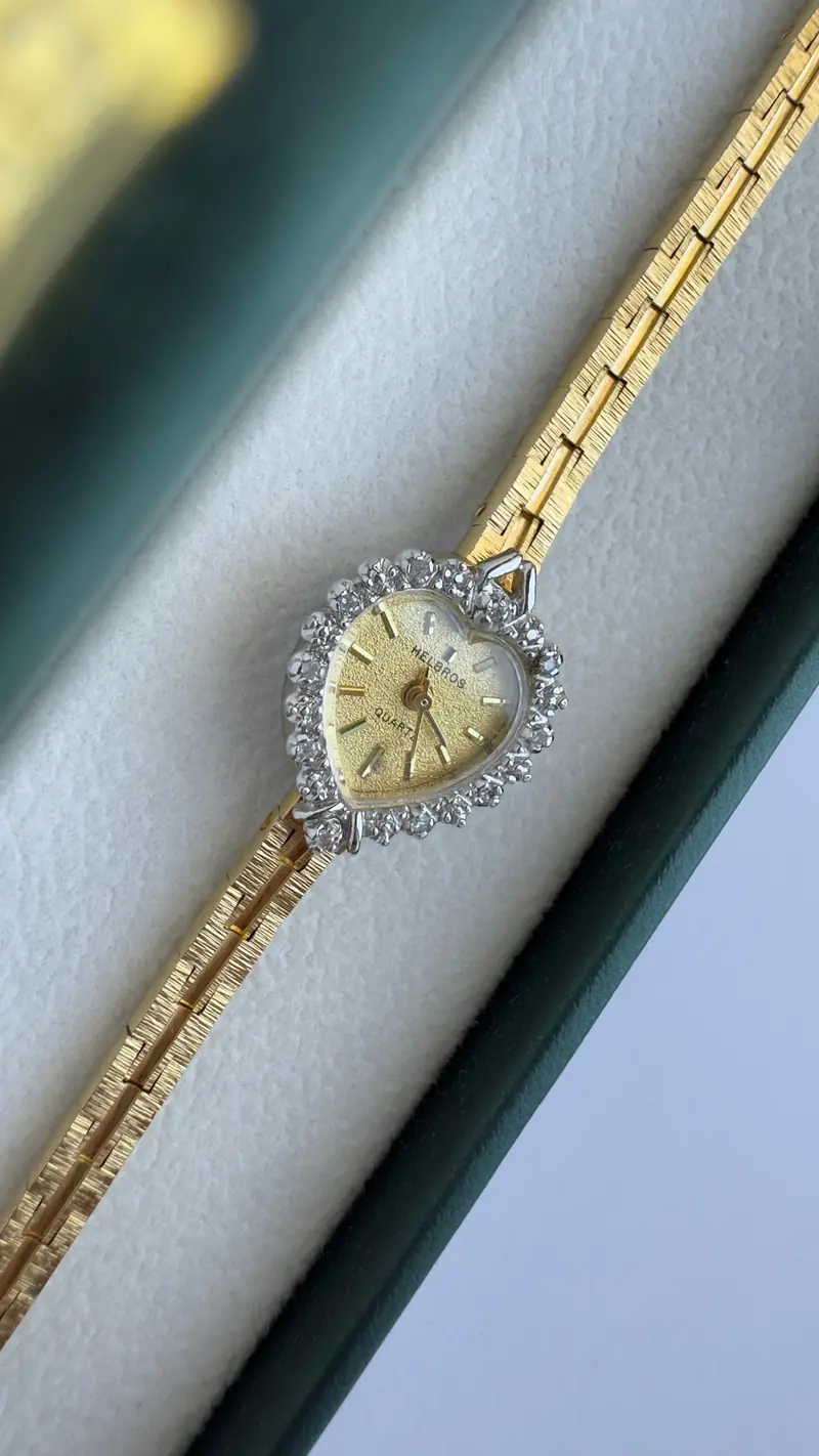 Helbros Heart-Shaped Gold-Tone Watch — image 7