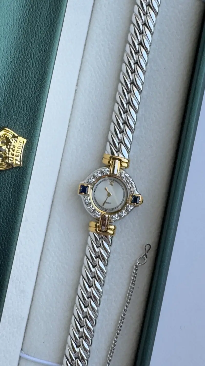 Seiko Diamond & Sapphire Two-Tone Bracelet Watch — image 4