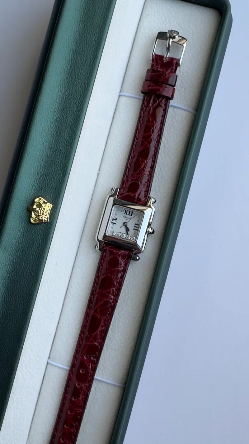Chopard Happy Sport Square Burgundy Strap Watch — image 5